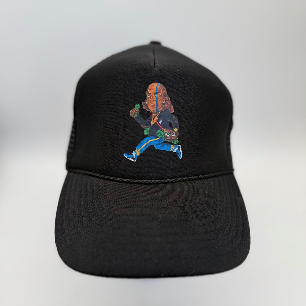 Ineedallmine Benjamin Franklin Money Runner Trucker Hat Black Snapback Cap